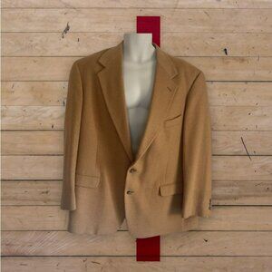 Wimbledon By Racquet Club Men's  Blazer Beige Camel Hair Lined Notch sz. 46r